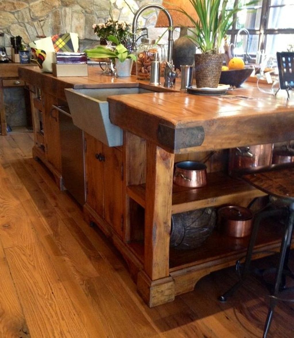 Awesome Rustic Kitchen Island Design Ideas 07 