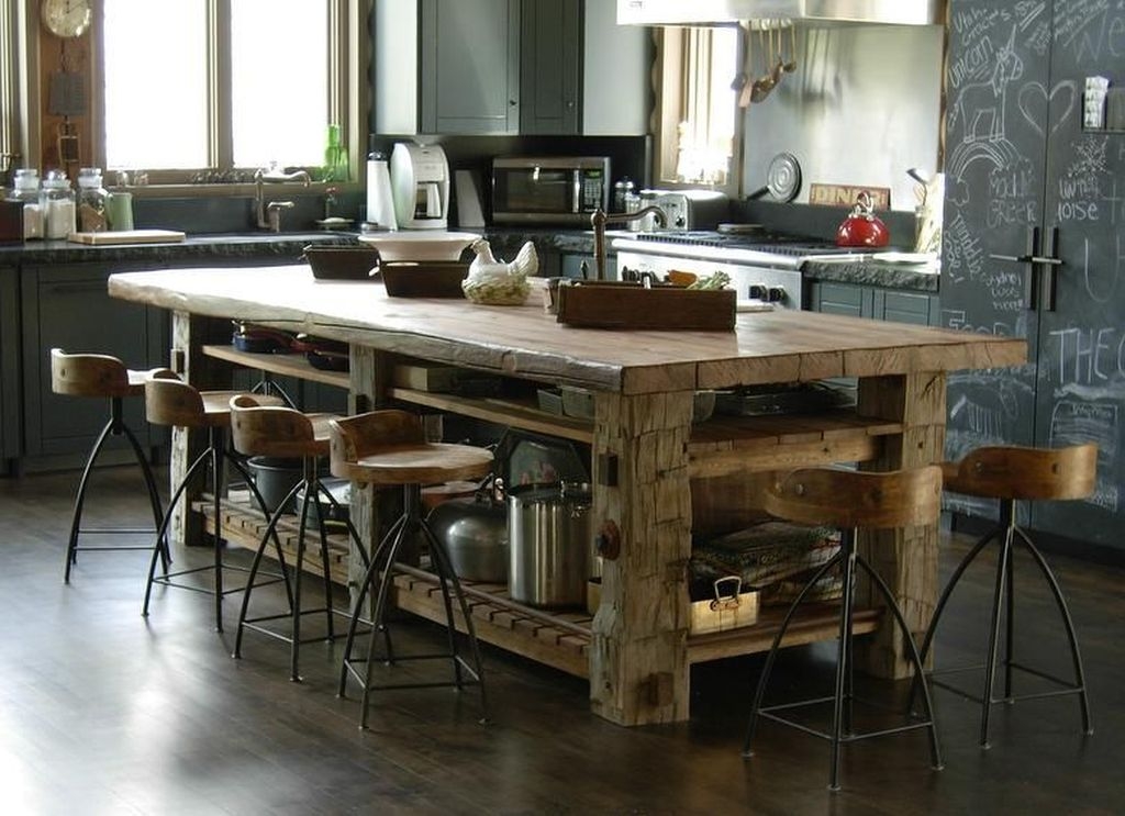 Awesome Rustic Kitchen Island Design Ideas 41