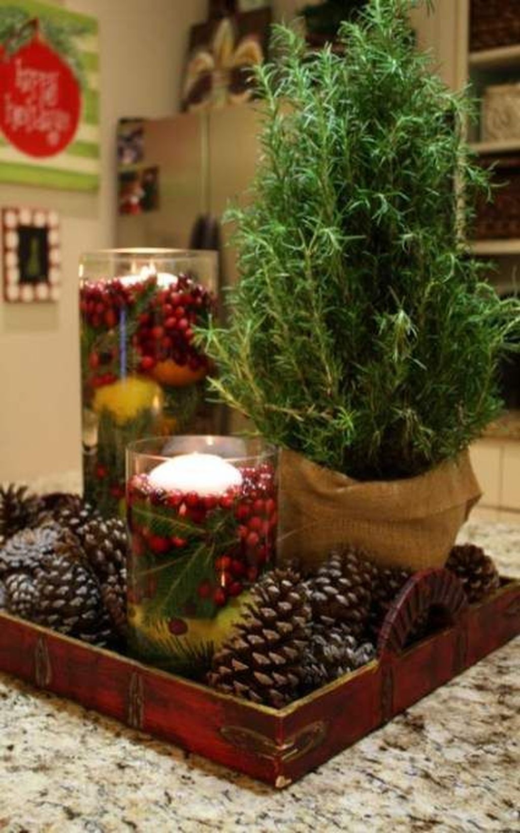 42 Amazing Christmas Decor For Kitchen Table - PIMPHOMEE