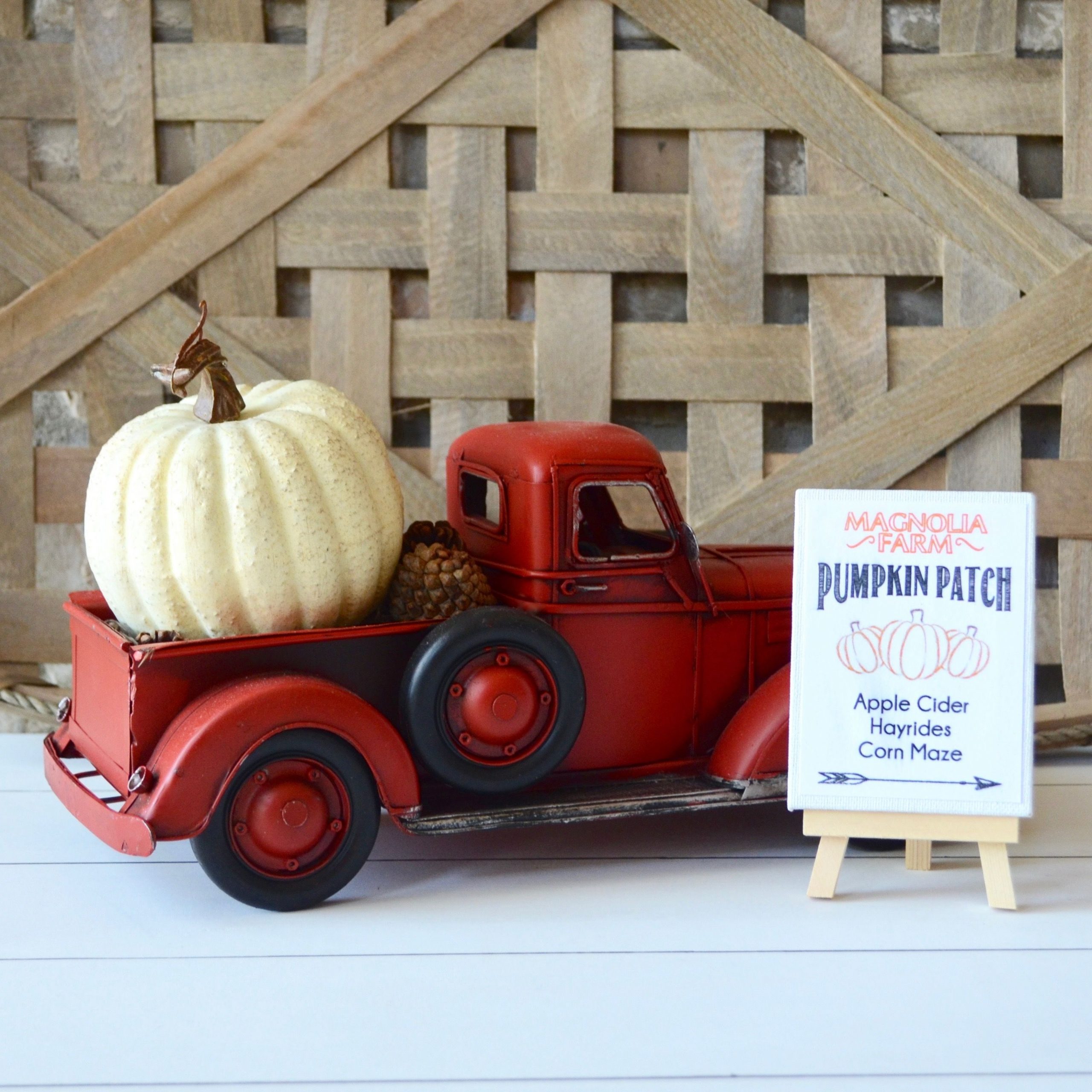 Red Truck Fall Decor