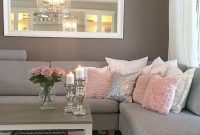 Pink And Grey Living Room