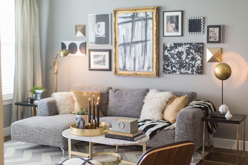 Grey And Gold Living Room