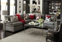 Grey And Red Living Room