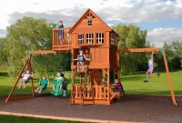 Backyard Discovery Skyfort Ii All Cedar Wood Swing Set