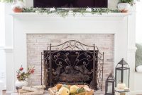 Fall Mantel Decor With Tv