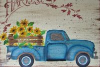 Blue Truck Fall Decor