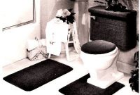 Black Bathroom Rug Set