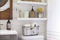 White Floating Shelves Bathroom