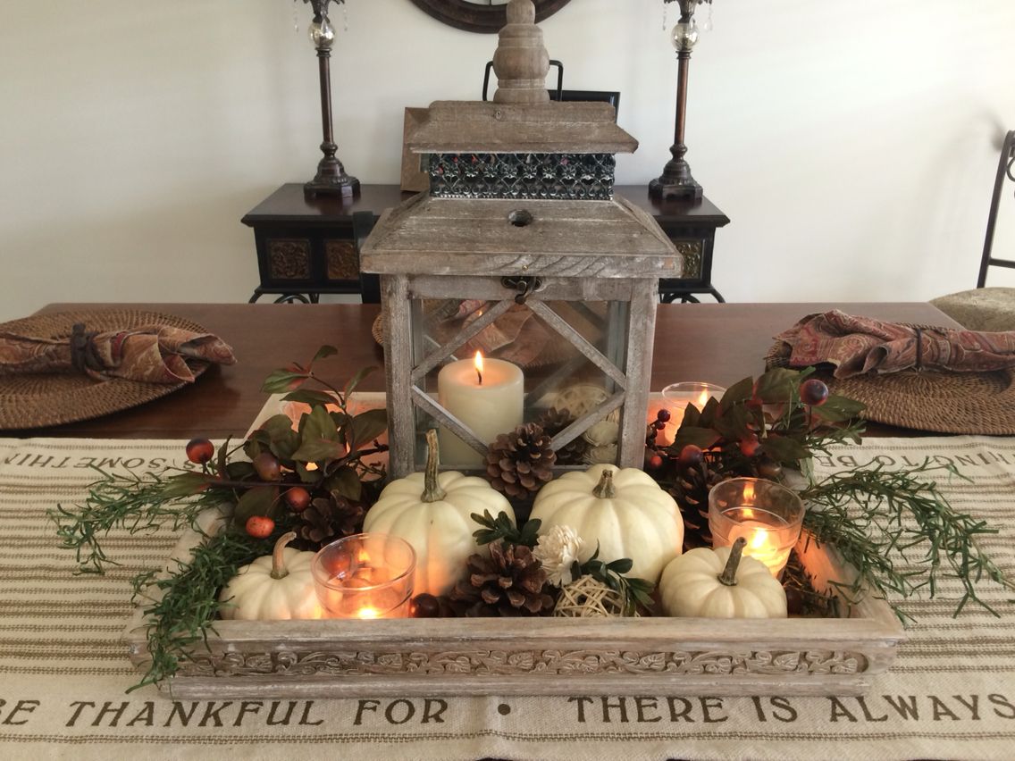 fall centerpiece for kitchen table